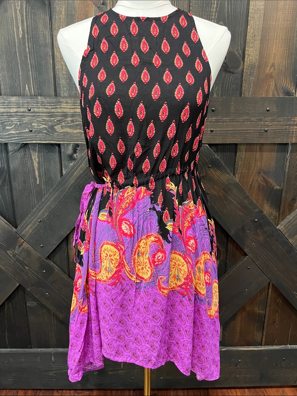 Free People Rendezvous Slip Dress XS Mini Black Combo Mixed Media Boho Fairy NWT